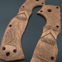 Cold Steel 4-Max Elite maple handle scales - Molon Labe V2 (3166) / hand-painted
