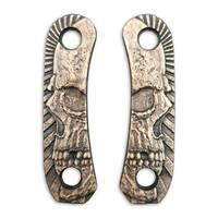Knafs Lander 4 maple handle scales - Rise Up Skull / hand-painted