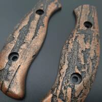 Spyderco Mule Team/2 maple handle scales - Roughness Bronze / hand-painted