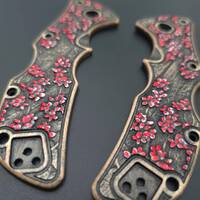 Cold Steel Mini Recon-1 maple handle scales - Sakura / hand-painted
