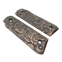 Ruger Mark IV 22/45 Maple Grips - Skull Flowers (3169) / Hand-painted