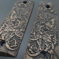 Ruger Mark IV 22/45 Maple Grips - Skull Flowers (3169) / Hand-painted