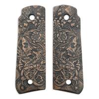 Ruger Mark IV 22/45 maple grips - Skull Flowers (3169) / hand-painted