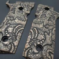Beretta 92XI, 92GTS Maple Grips - Skull Snake / Hand-painted
