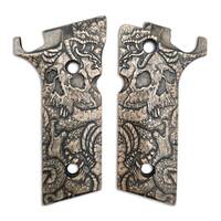 Beretta 92XI, 92GTS maple grips - Skull Snake / hand-painted