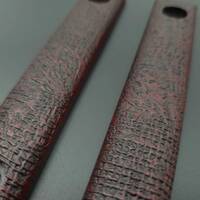 Ka-Bar Model 4 EK44/EK45 maple handle scales - Textured V2 Dark Blood / hand-painted