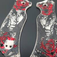 Zero Tolerance ZT 0350 maple handle scales - Trash Polka Beauty / hand-painted