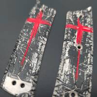 Trash Polka Cross - Chaves Scapegoat Street Knife Scales by Svechnikov Knives