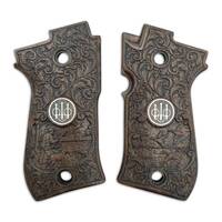 Beretta 85 walnut grips - 500 Anniversary / hand-painted