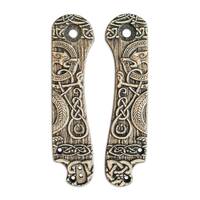 CIVIVI Elementum maple handle scales - Celtic Gates / hand-painted