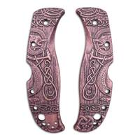 Spyderco RockJumper/LeafJumper maple handle scales - Celtic Gates Purple / hand-painted