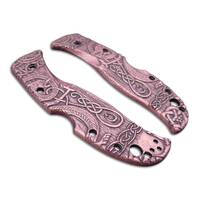 Spyderco RockJumper/LeafJumper maple handle scales - Celtic Gates Purple / hand-painted