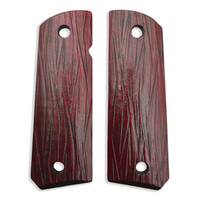 1911 full-size maple grips - Fibers Dark Blood / hand-painted