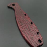 ESEE Zancudo maple handle scales - Fibers Dark Blood / hand-painted
