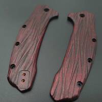 Kershaw Link maple handle scales - Fibers Dark Blood / hand-painted