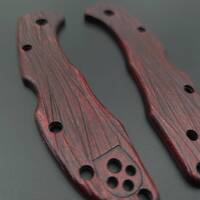Fibers Dark Blood - Spyderco Delica 4, Lil' Matriarch Knife Scales by Svechnikov Knives