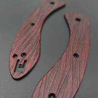 Spyderco Roc maple handle scales - Fibers Dark Blood / hand-painted