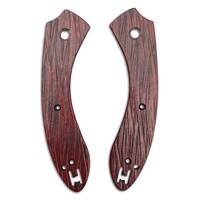 Spyderco Roc maple handle scales - Fibers Dark Blood / hand-painted