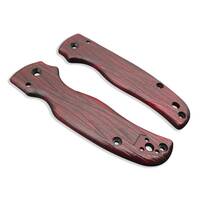 Spyderco Shaman maple handle scales - Fibers Dark Blood / hand-painted