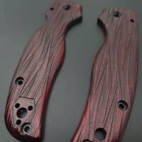 Spyderco Shaman maple handle scales - Fibers Dark Blood / hand-painted