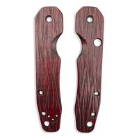 Spyderco Smock maple handle scales - Fibers Dark Blood / hand-painted