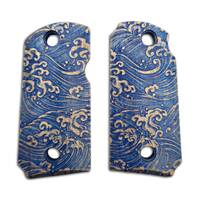 Kimber Micro 9 maple grips - Japan Wave / hand-painted
