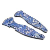 Spyderco Yojimbo 2 maple handle scales - Japan Wave / hand-painted