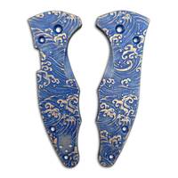 Spyderco Yojimbo 2 maple handle scales - Japan Wave / hand-painted