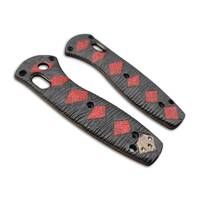 Benchmade Mini Barrage 585 maple handle scales - Katana Black Red / hand-painted