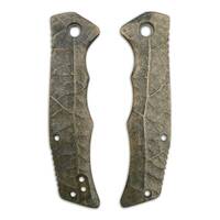 Buck 252 Trunk maple handle scales - Leaf Dark Green / hand-painted