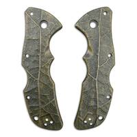 Cold Steel Mini Recon-1 maple handle scales - Leaf Dark Green / hand-painted