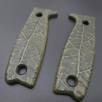 ESEE Model 3/4 maple handle scales - Leaf Dark Green / hand-painted