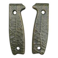 ESEE Model 3/4 maple handle scales - Leaf Dark Green / hand-painted
