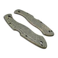 Spyderco Civilian maple handle scales - Leaf Dark Green / hand-painted