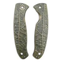 Spyderco Resilience Tip Down maple handle scales - Leaf Dark Green / hand-painted