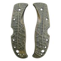 Spyderco RockJumper/LeafJumper maple handle scales - Leaf Dark Green / hand-painted
