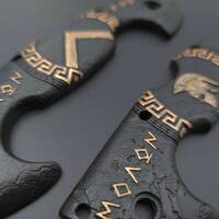 Cold Steel Spartan maple handle scales - Skeleton / hand-painted