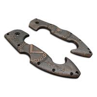 Cold Steel Spartan walnut handle scales - Molon Labe V3 Dark Bronze / hand-painted