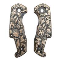 MKM Isonzo maple handle scales - Scared Faces / hand-painted