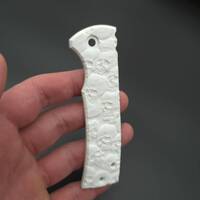 Skulls Mountain G10 White - Chaves Redencion 229 Knife Scales by Svechnikov Knives
