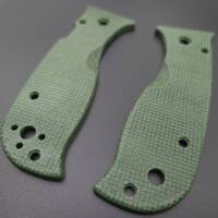 Spyderco Lil' Temperance 3/Lightweight Micarta Green handle scales - Traditional / hand-painted