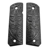 1911 full-size maple grips - Vegvisir X Viking Black / hand-painted