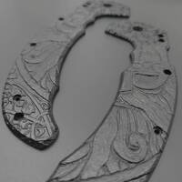 Cold Steel Mayhem maple handle scales - Vegvisir X Viking Black / hand-painted