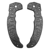 Cold Steel Mayhem maple handle scales - Vegvisir X Viking Black / hand-painted