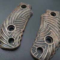 Böker Plus Little Dvalin maple handle scales - Artefact Dark Bronze / hand-painted