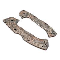Cold Steel 4-Max Elite maple handle scales - Artefact Dark Bronze / hand-painted
