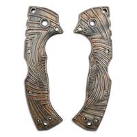Cold Steel 4-Max Elite maple handle scales - Artefact Dark Bronze / hand-painted