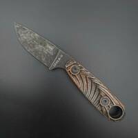 ESEE Izula 2 maple handle scales - Artefact Dark Bronze / hand-painted