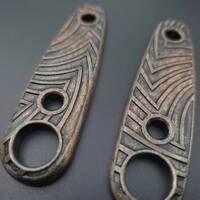 ESEE Izula 2 maple handle scales - Artefact Dark Bronze / hand-painted