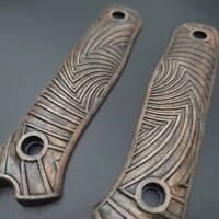 Fällkniven S1X maple handle scales - Artefact Dark Bronze / hand-painted